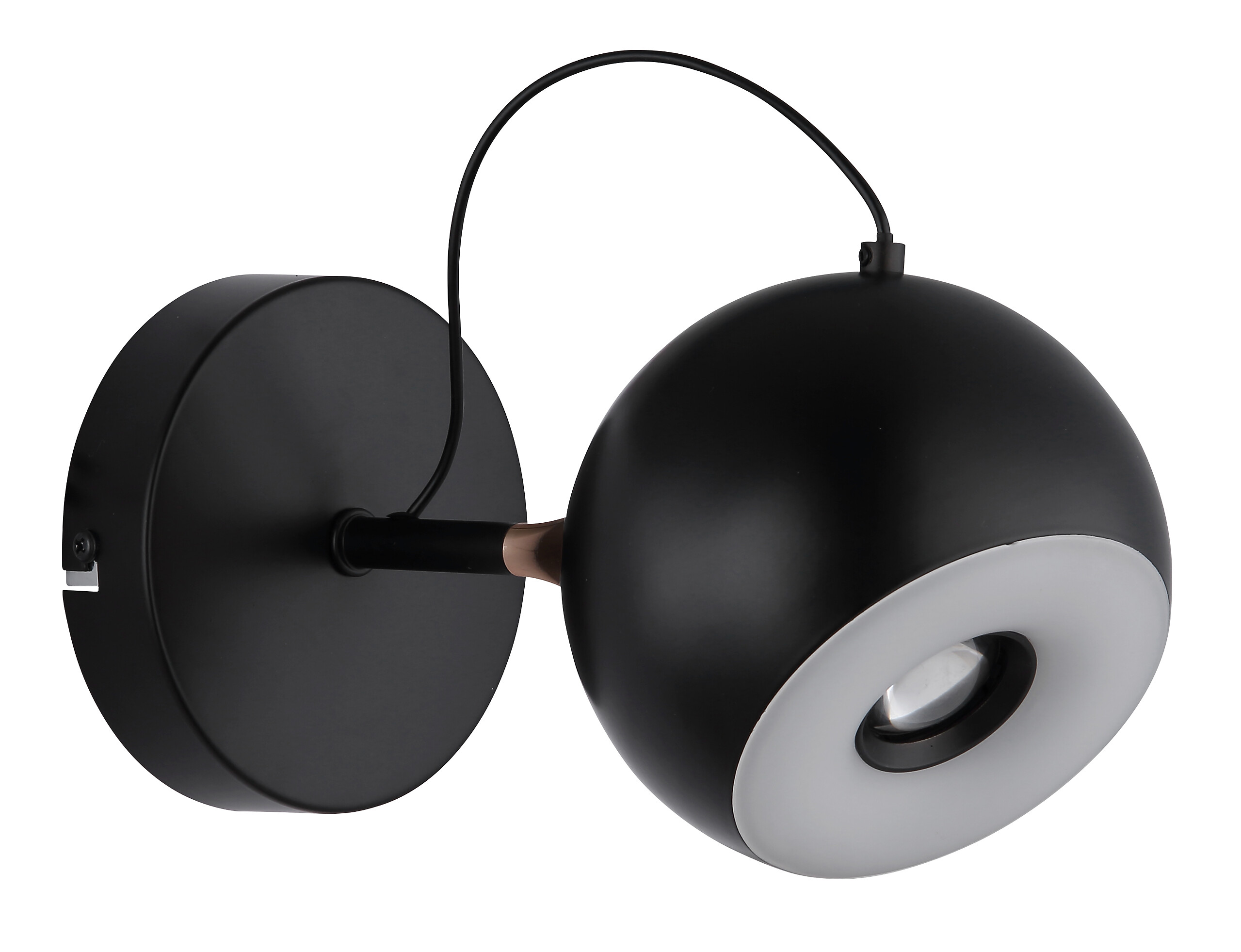 GLOBO Wandleuchte mattschwarz gold Metall D: ca. 12 cm 1 Brennstellen