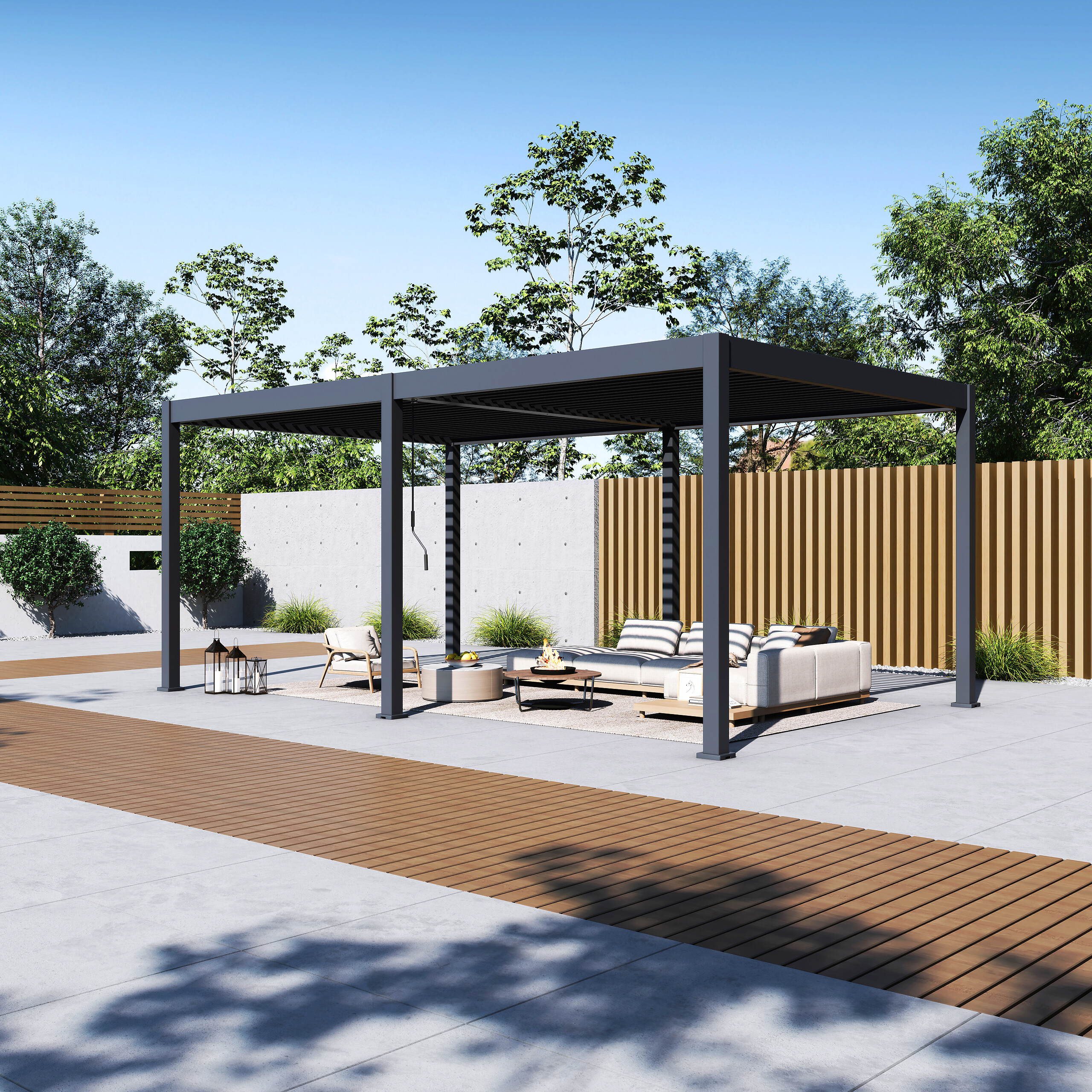 Paragon Outdoor Pergola Grand Tuscan anthrazit Aluminium B/H/L: ca. 599x256x370 cm