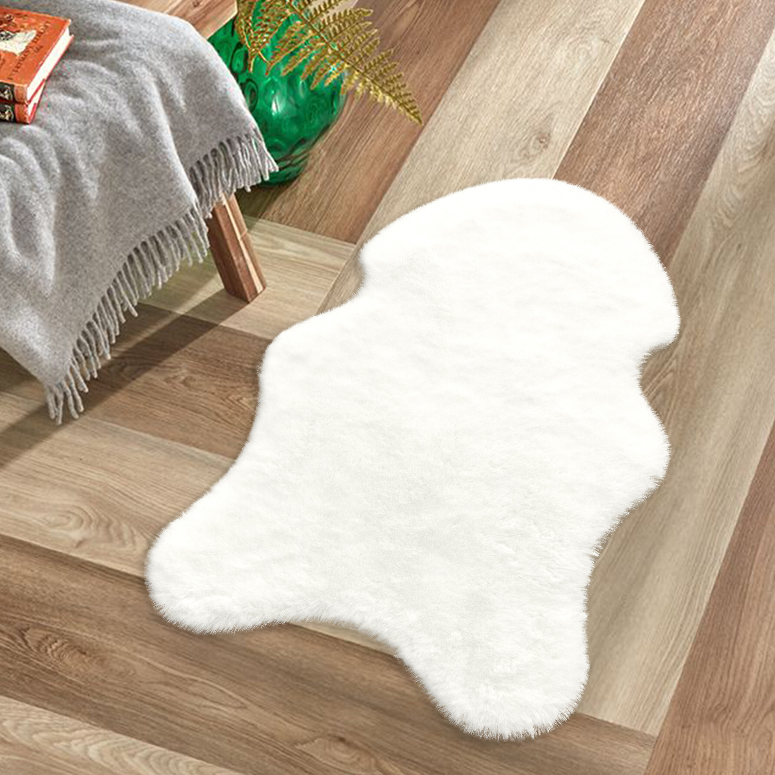 Fellimitat Moya weiß B/L: ca. 40x57 cm