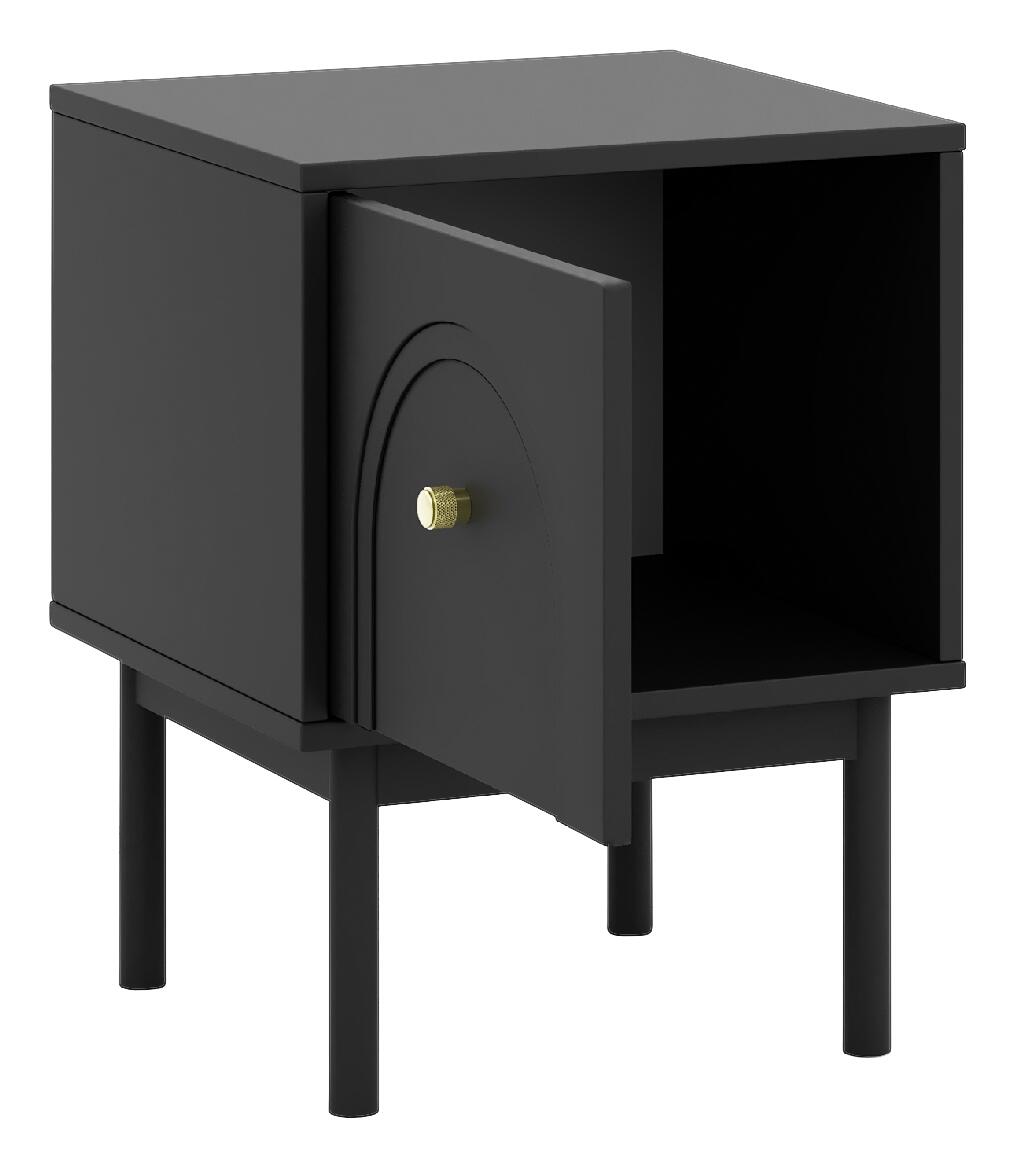 Nachtkonsole MAZOMA schwarz gold Optik B/H/T: ca. 41,5x53,5x39 cm