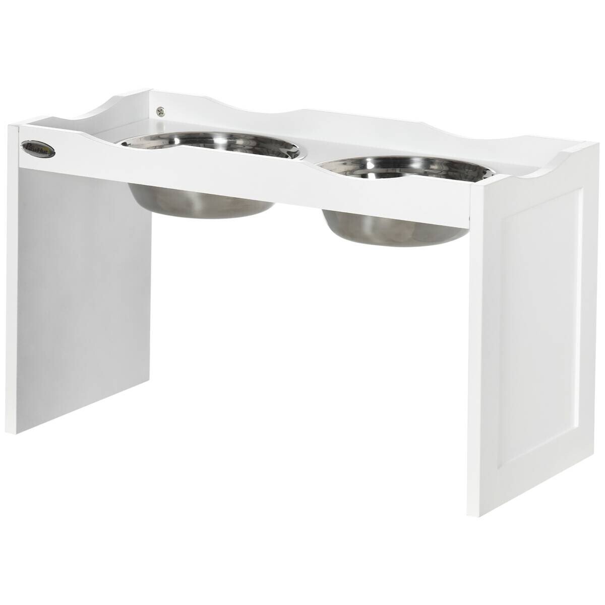 PawHut Hundenapf weiß Edelstahl B/H/L: ca. 30x38x63 cm