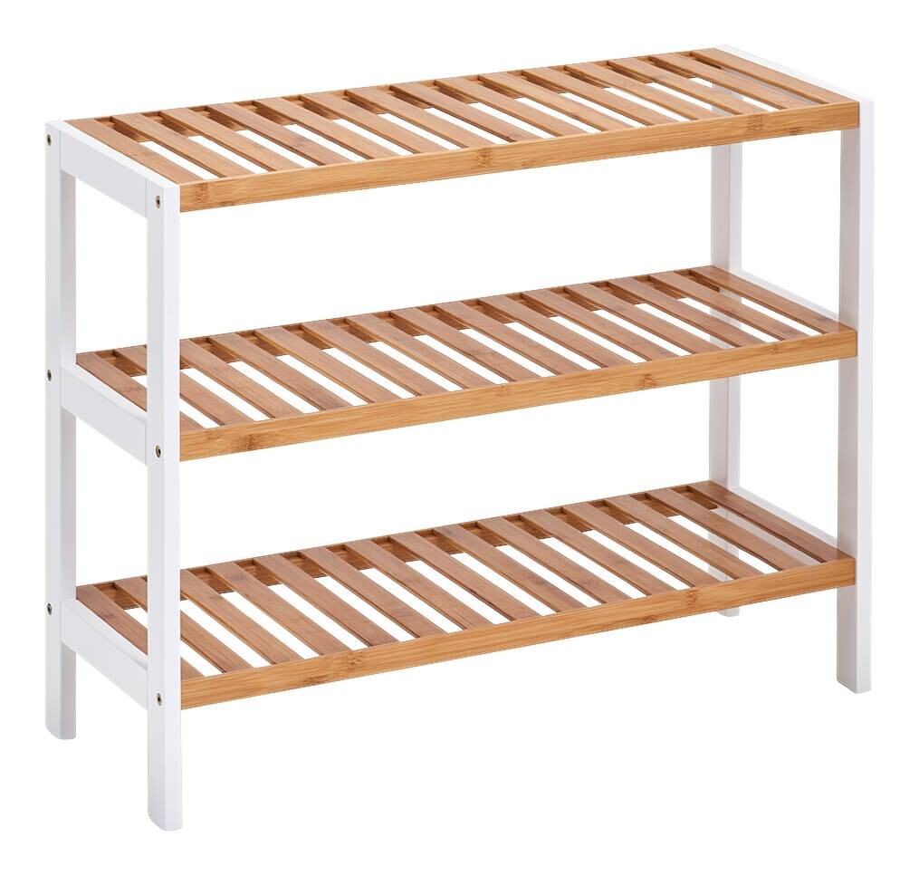 Zeller Schuhregal weiß Bambus B/H/T: ca. 70x54x26 cm