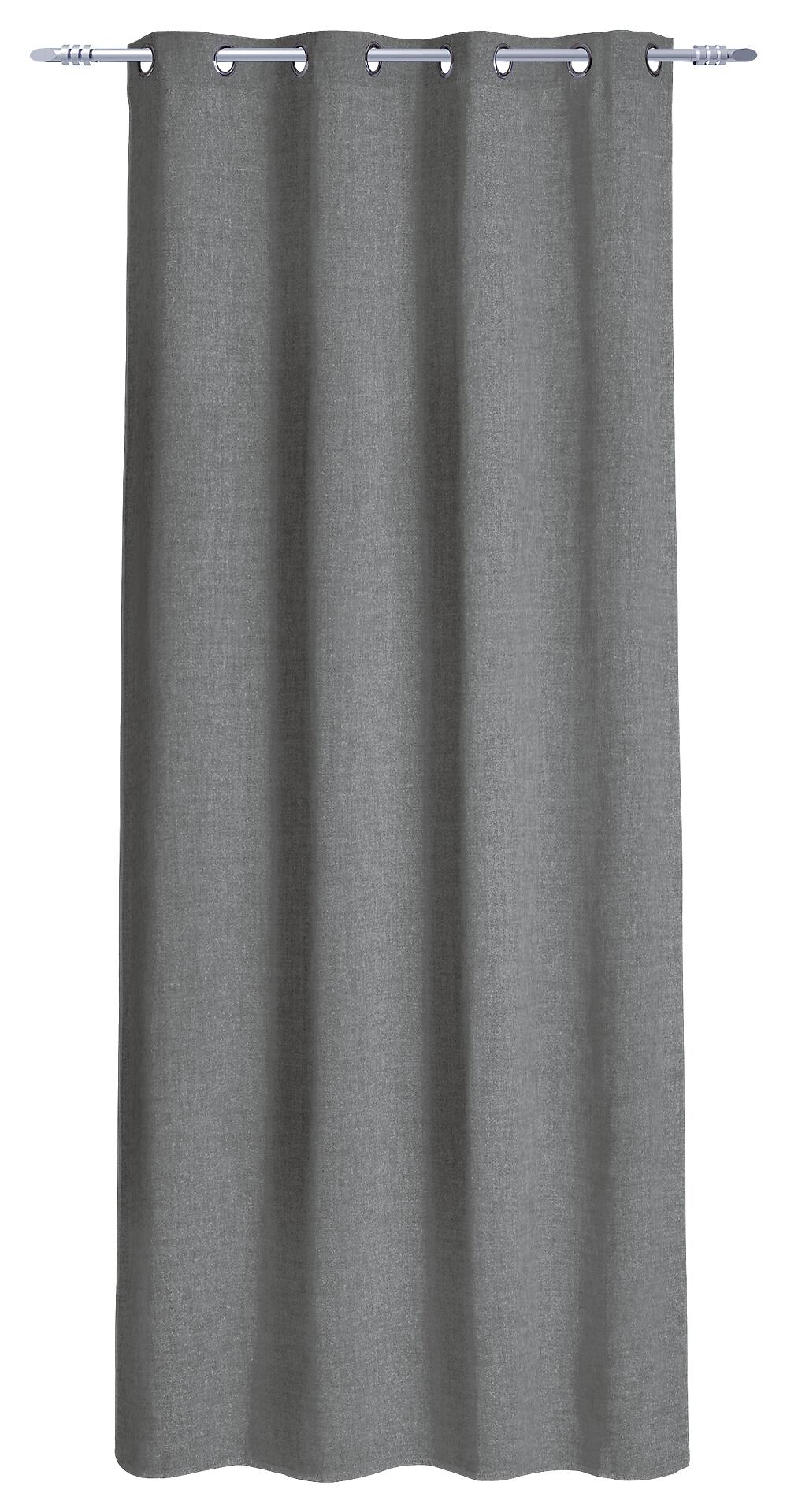 POCOline Ösenvorhang Cleo anthrazit B/L: ca. 140x240 cm