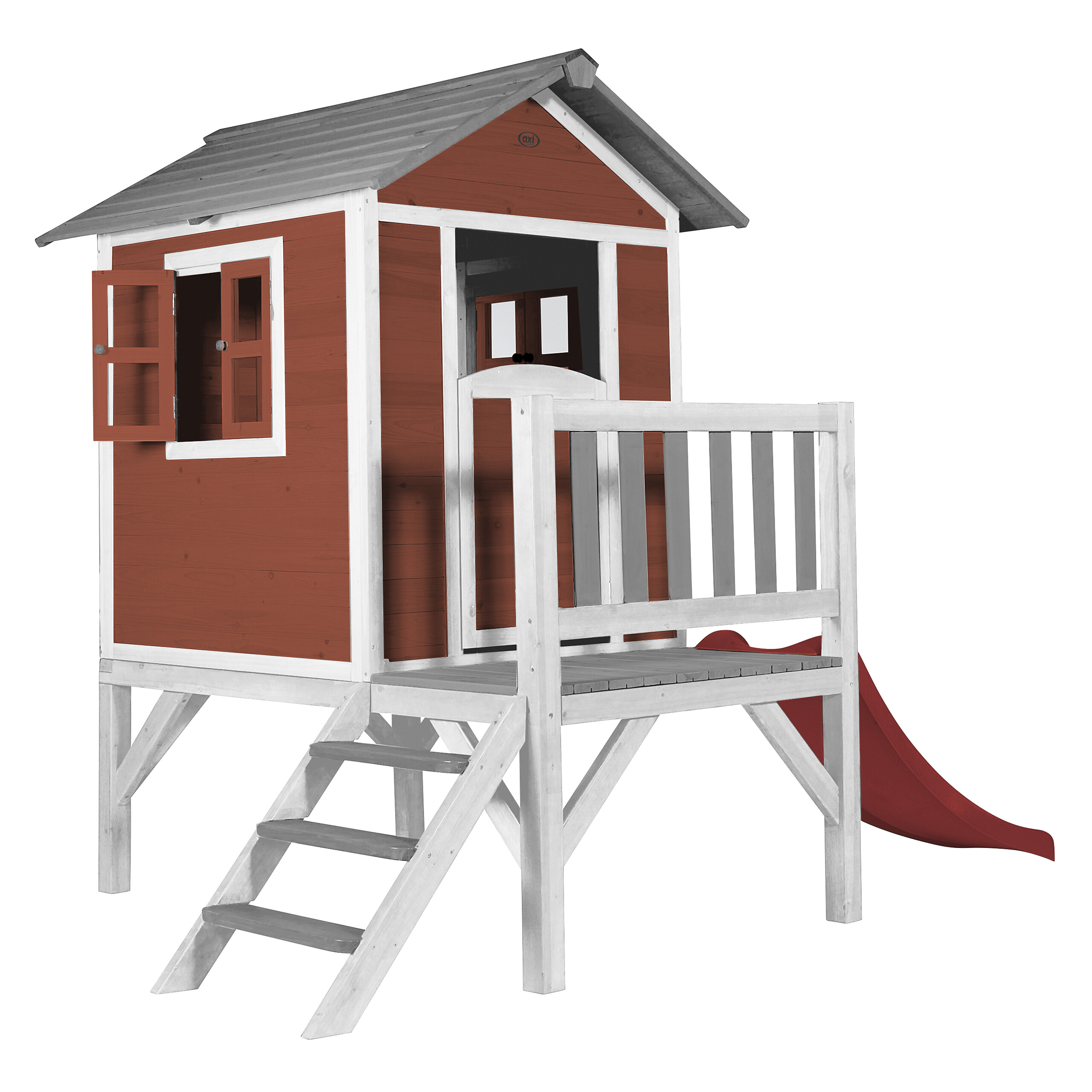 AXI Spielhaus Lodge XL rot B/H/T: ca. 240x189x167 cm