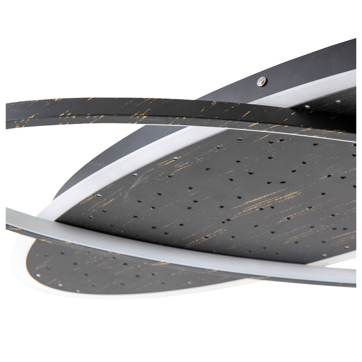 Näve Leuchten LED-Deckenleuchte schwarz Kunststoff Metall B/H/T: ca. 60x6,5x47 cm