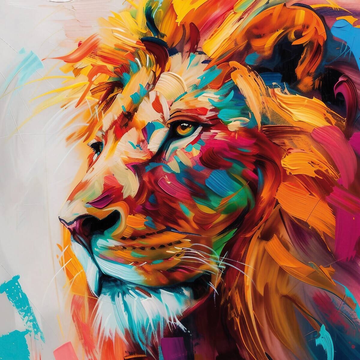 Keilrahmenbild Löwe B/H: ca. 35x35 cm