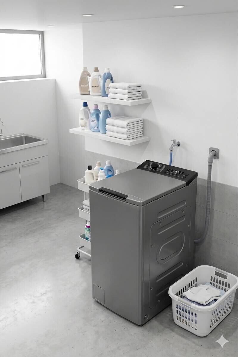 POCOline Waschmaschine-Toploader TLWV75ASI13 silber B/H/T: ca. 40x87,5x61 cm ca. 7,5 kg