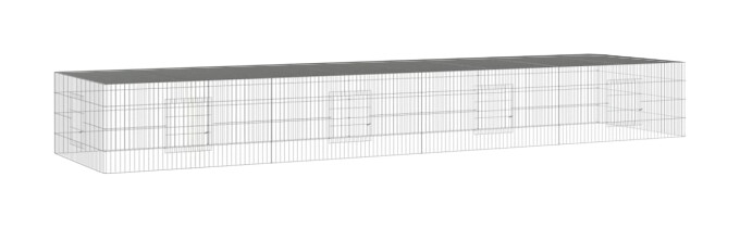 vidaXL Kaninchenkäfig silber Eisen B/H/L: ca. 109x54x433 cm