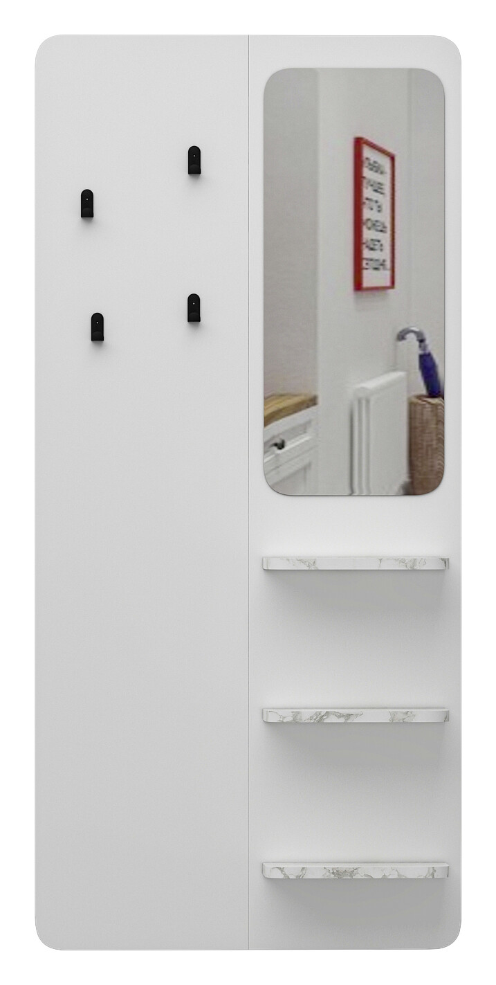 Garderobe Buket weiß Marmoroptik B/H/T: ca. 70x150x15 cm