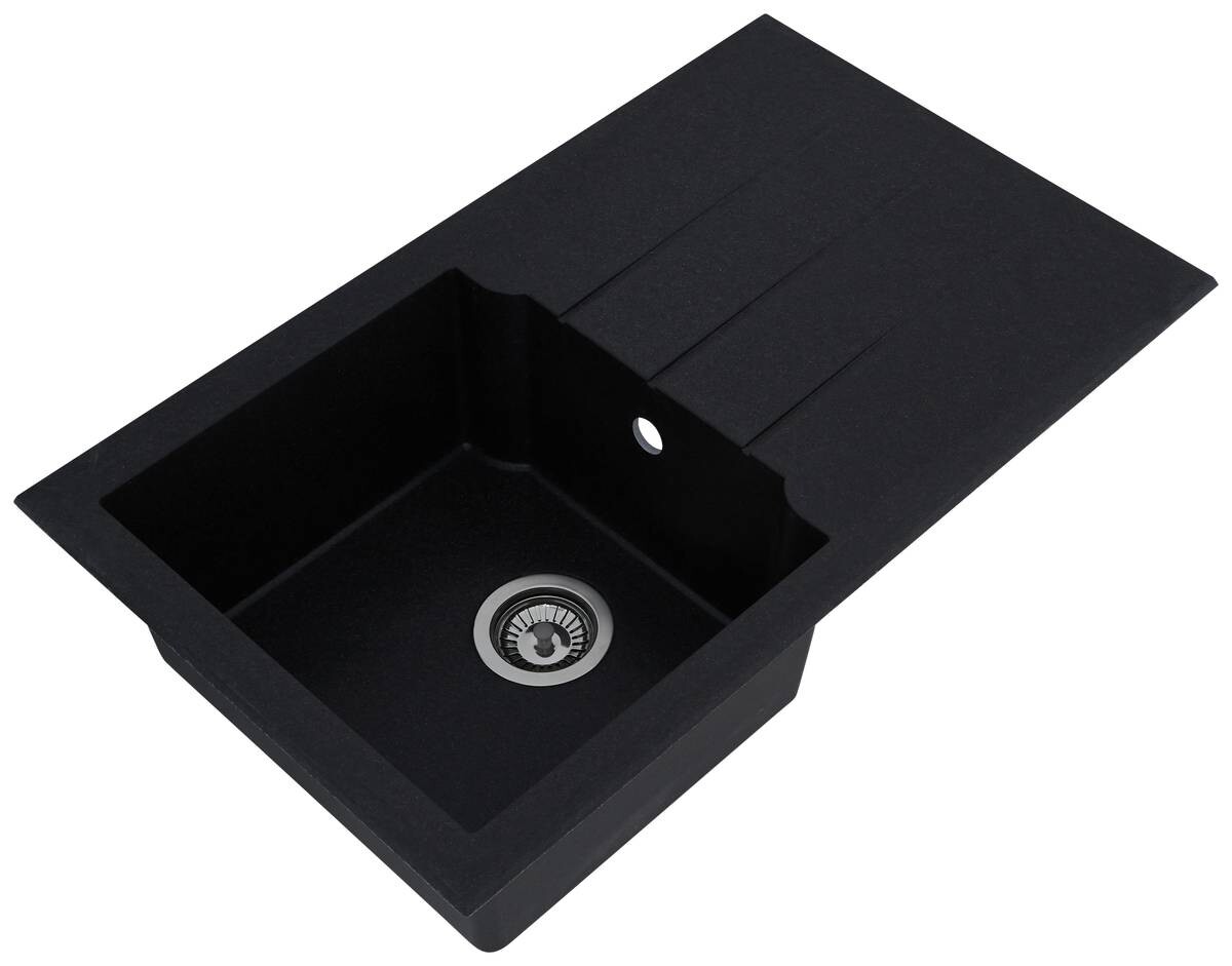 Respekta Einbauspüle Alineo 81x50 S schwarz Quarzolite B/H/T: ca. 81x21x50 cm