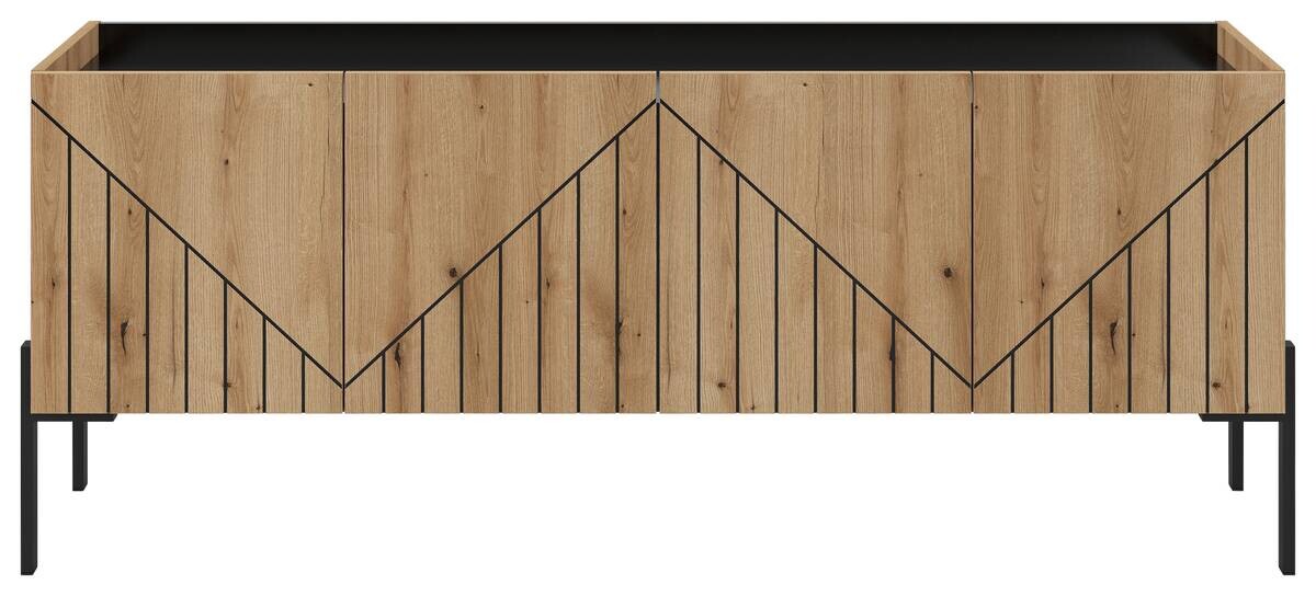 TV-Lowboard Neo Evoke Oak Nachbildung schwarz B/H/T: ca. 153x62x40 cm