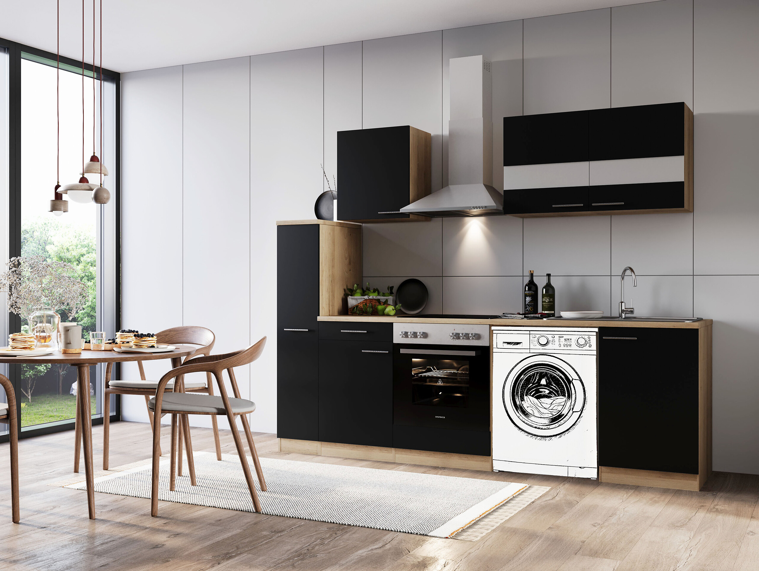 Respekta Küchenblock Merle weiß B/H/T: ca. 250x200x60 cm