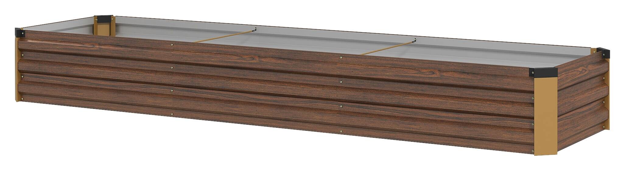 Outsunny Hochbeet braun Stahl B/H/L: ca. 60x30x240 cm