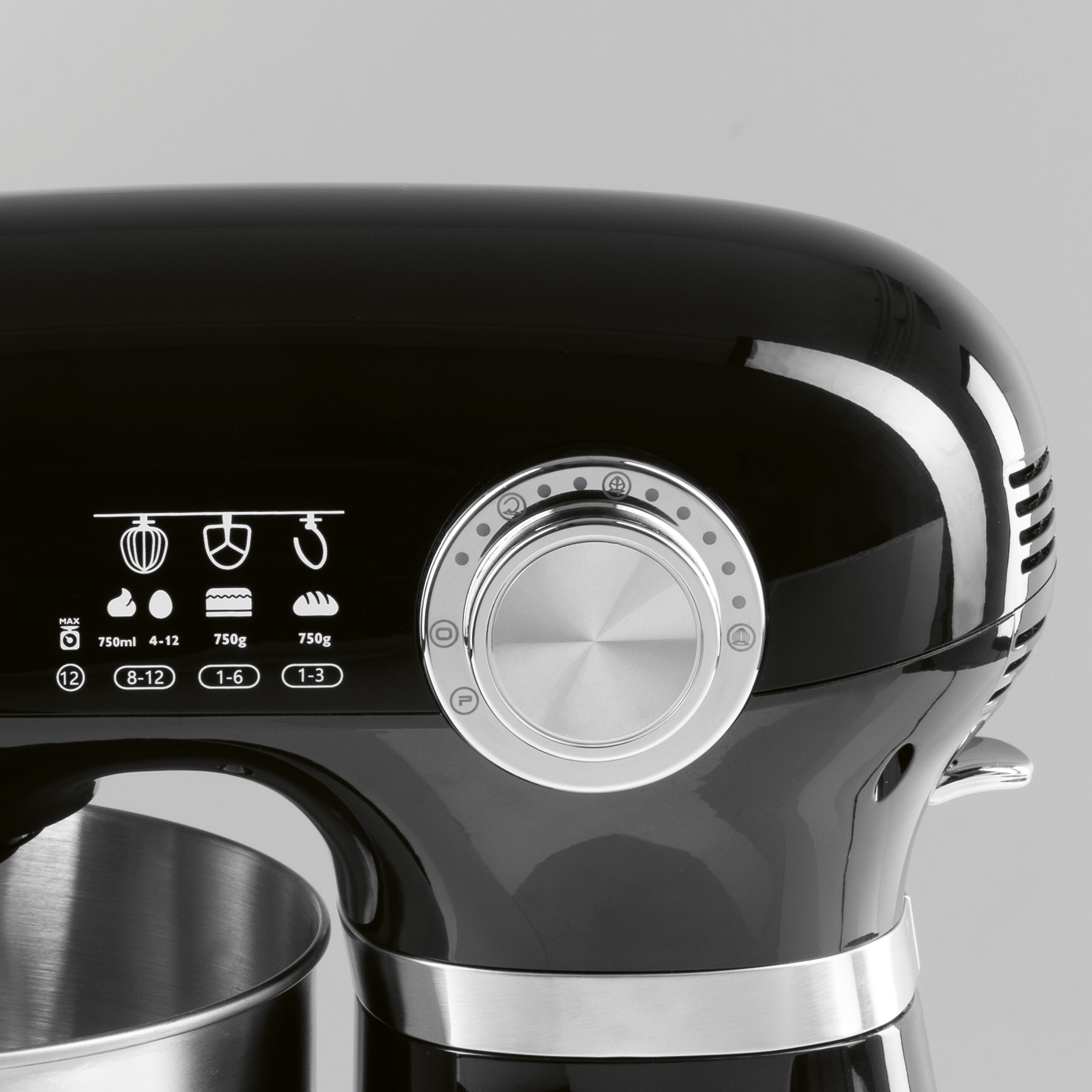 GOURMETmaxx Küchenmaschine schwarz Edelstahl B/H/L: ca. 26x38x41 cm GOURMETmaxx Küchenmaschine schwarz Edelstahl B/H/L: ca. 26x38x41 cm