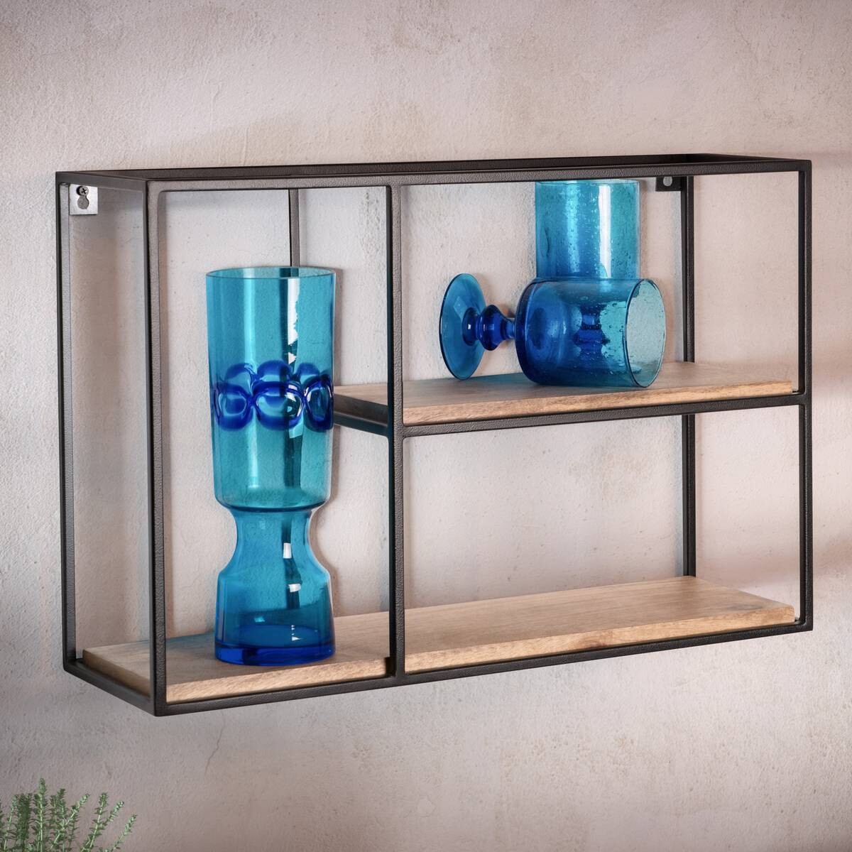 Wandregal schwarz B/H/T: ca. 60x40x18 cm