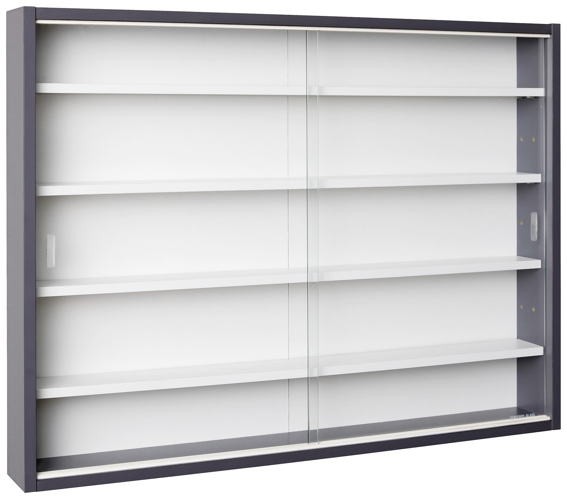 Sammelvitrine Collecty grau weiß B/H/T: ca. 80x9,5x60 cm