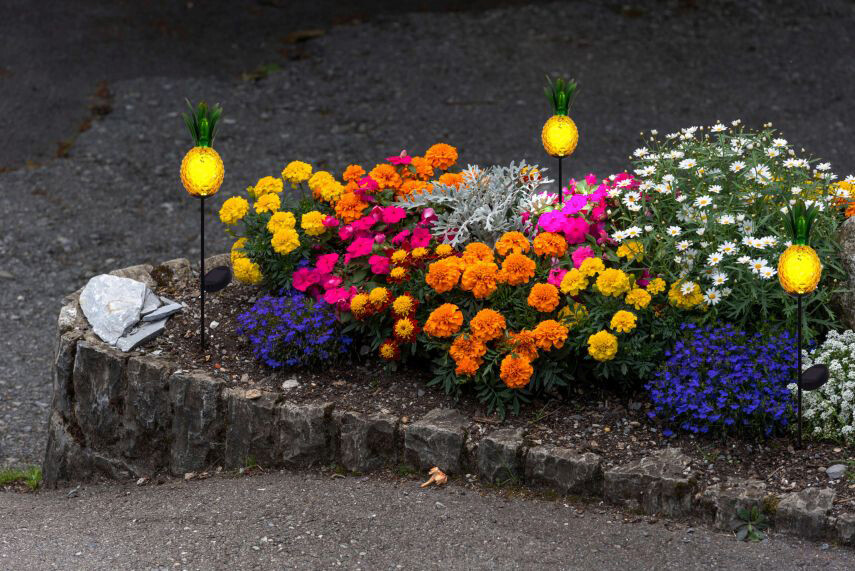 LED-Solar Erdspieß NV5231598 orange Kunststoff B/H/T: ca. 10x8x10 cm