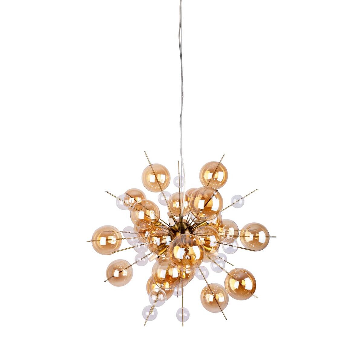 Näve Leuchten Pendelleuchte amber Glas Metall B/H/T/D: ca. 65x150x65x65 cm G9 10 Brennstellen