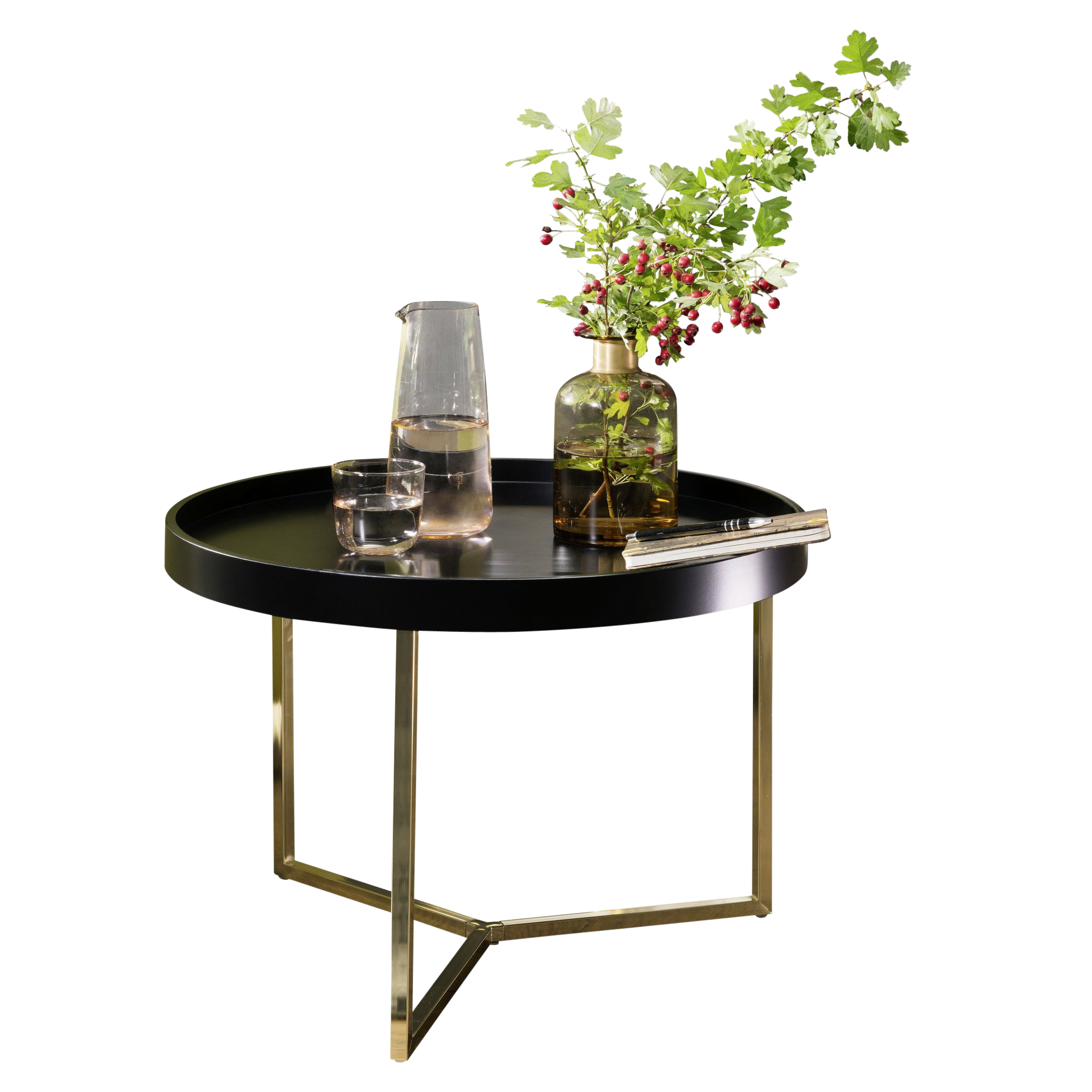 Wohnling Couchtisch schwarz gold B/H/T: ca. 0x42x0 cm