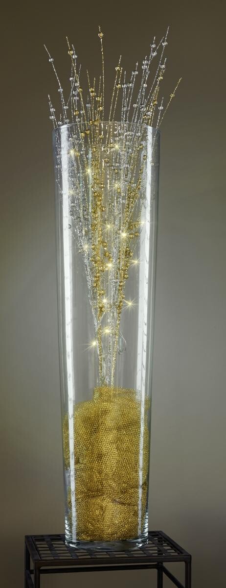 Vase klar Glas B/H/L: ca. 19x70x19 cm