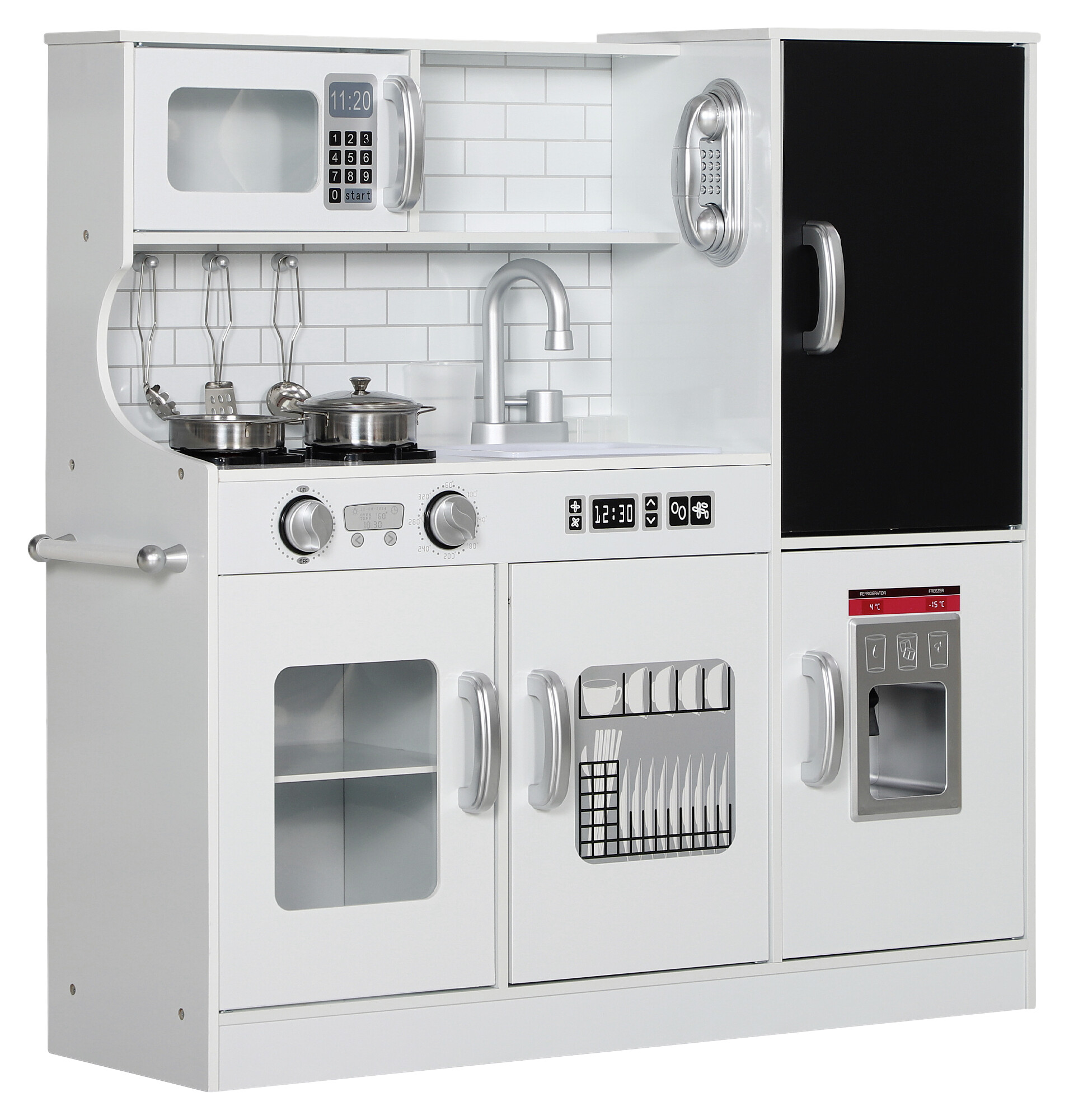 AIYAPLAY Kinderküche weiß B/H/L: ca. 26,8x81x83,8 cm