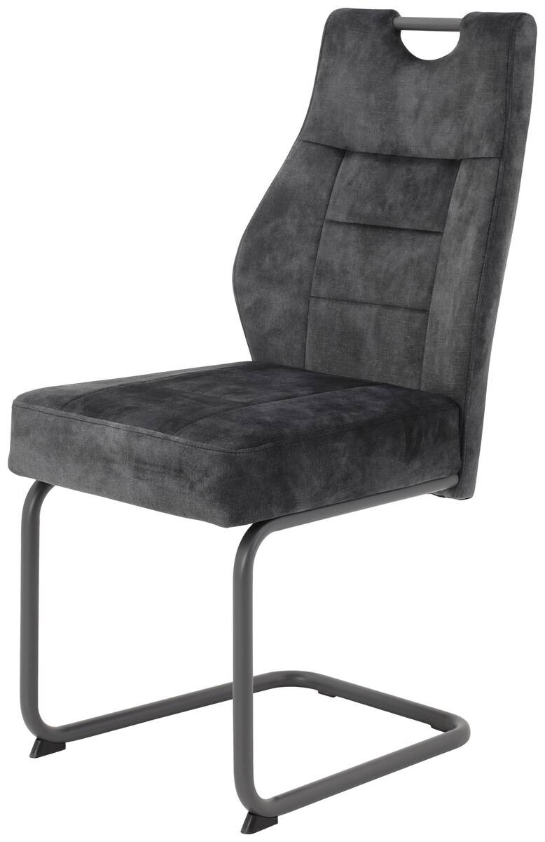 Schwingstuhl Linda 2er Set anthrazit Vintage Microfaser B/H/T: ca. 47x99x61 cm