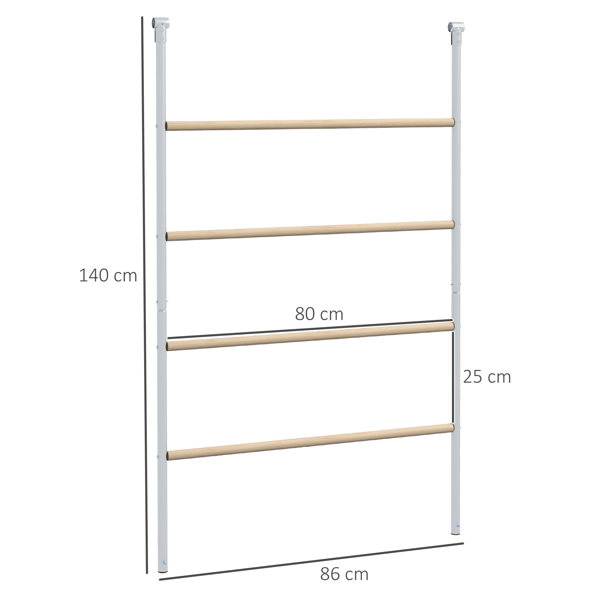 PawHut Sitzleiter für Hühner Holzoptik Stahl B/H/L: ca. 86x2,5x140 cm