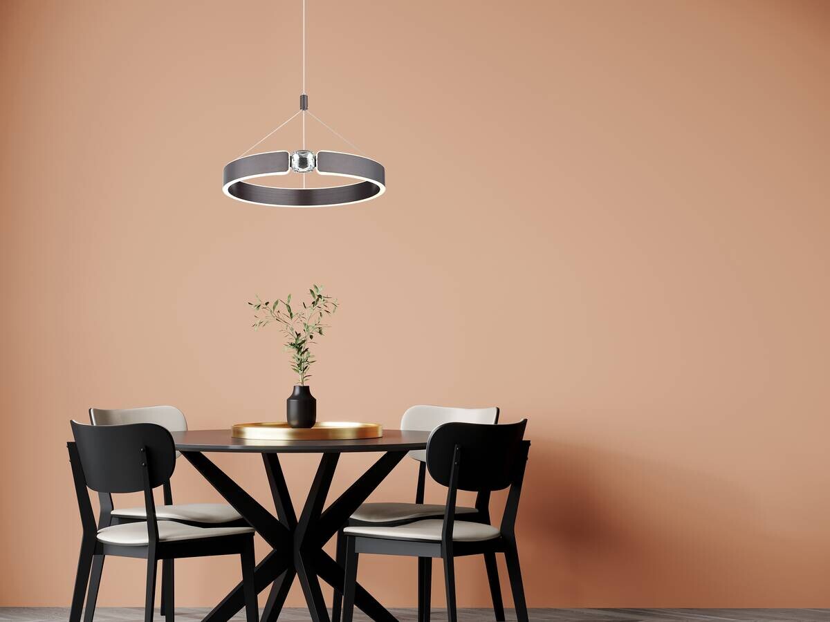 GLOBO LED-Pendelleuchte bronze Opal Metall Acryl H/L: ca. 125x40 cm