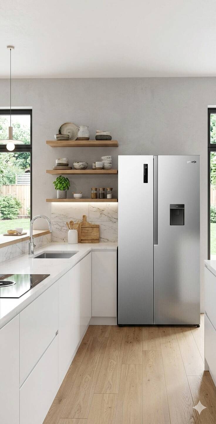 Gorenje Side-by-Side NRS9E4XWD Inox B/H/T: ca. 91,1x178,6x61,5 cm