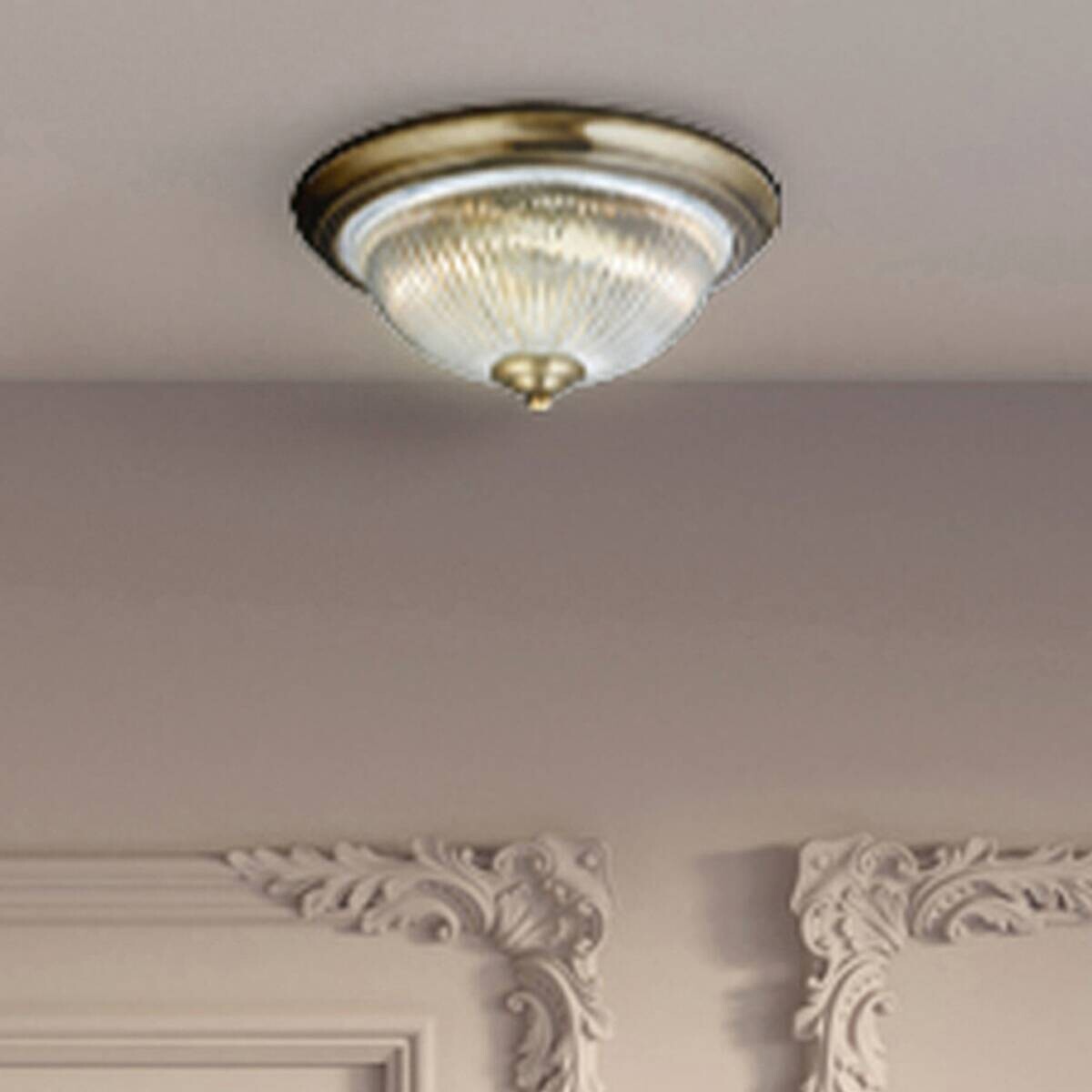 Searchlight Badleuchte American Diner messing transparent Stahl Glas B/H/L/D: ca. 29x15x29x29 cm E14 2 Brennstellen