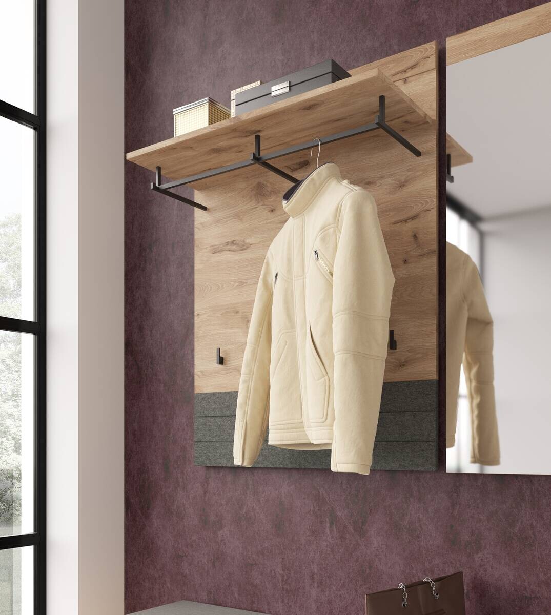 Garderobenpaneel Roxy Eiche Viking Nachbildung B/H/T: ca. 80x107x31 cm