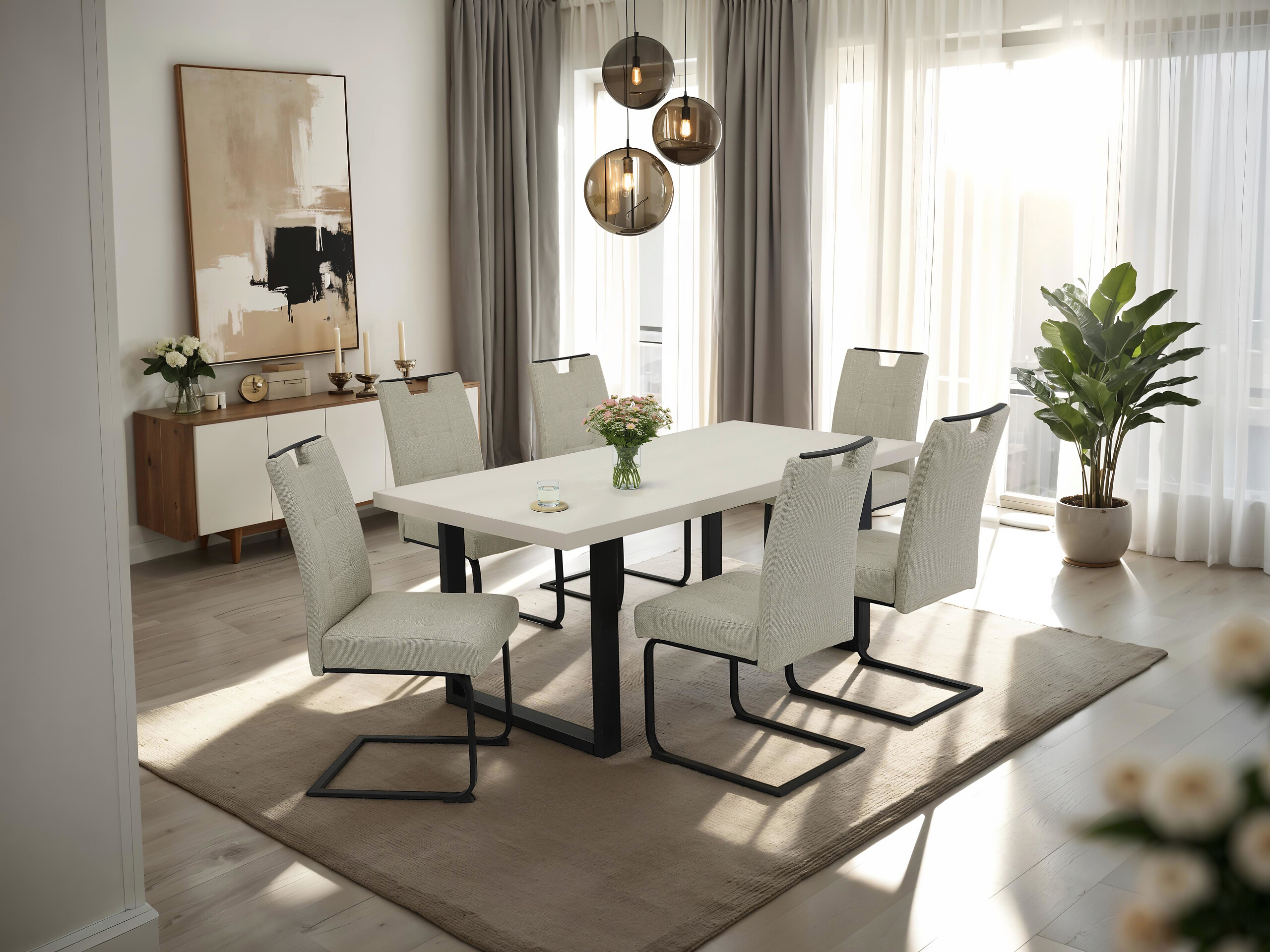 Esstisch Meran schwarz Cashmere B/H/T: ca. 180x76x90 cm