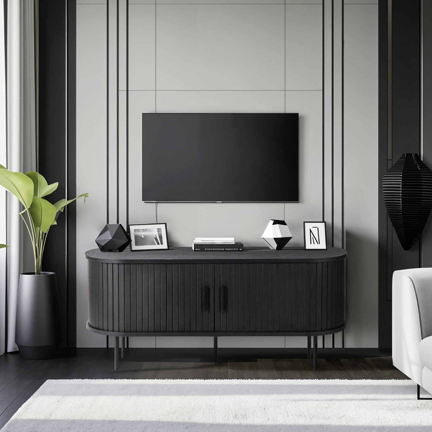 Lowboard SELVA schwarz B/H/T: ca. 120x54x60 cm