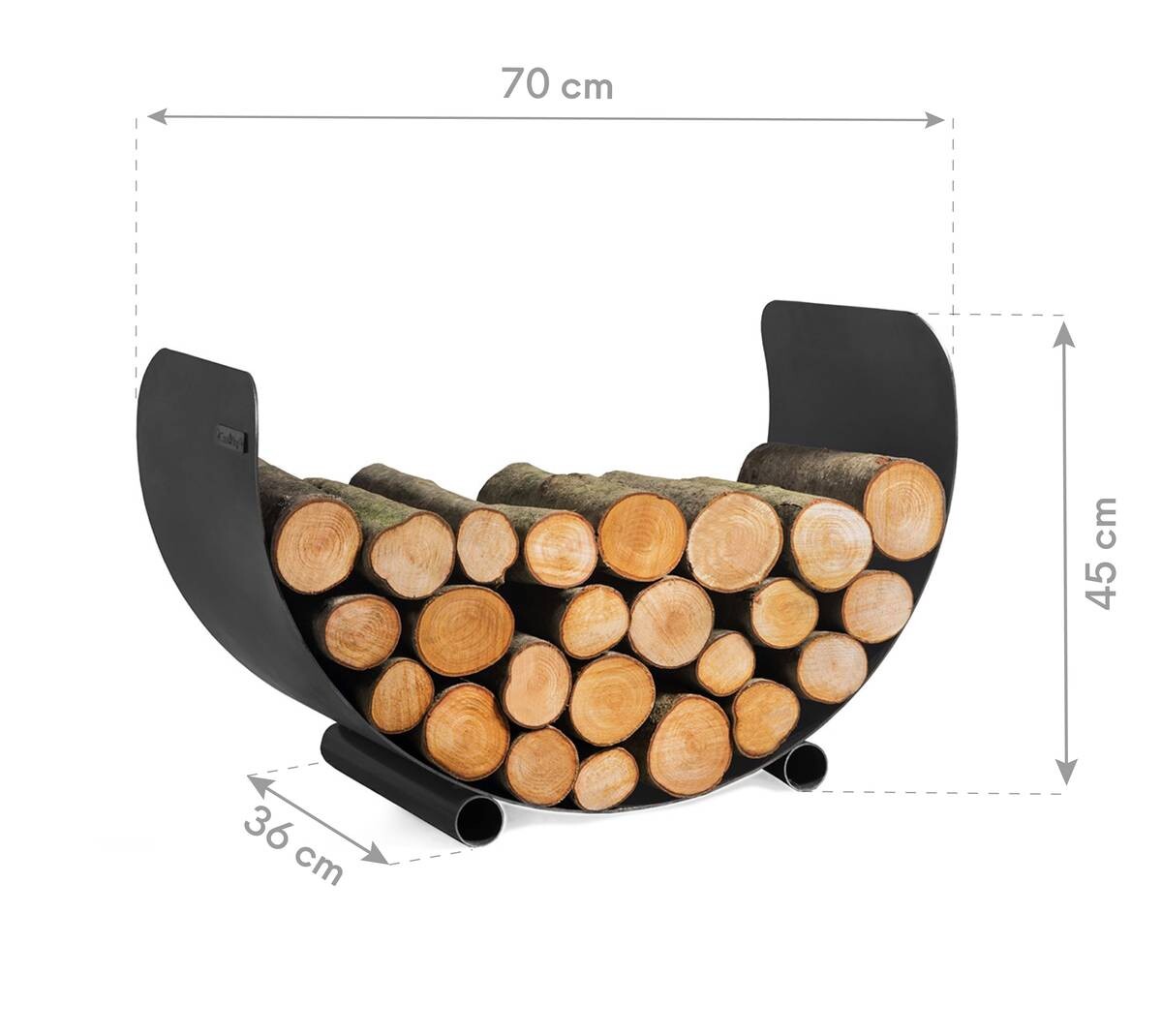 CookKing Kaminholzregal Turyn 70 schwarz B/H/T: ca. 70x45x36 cm