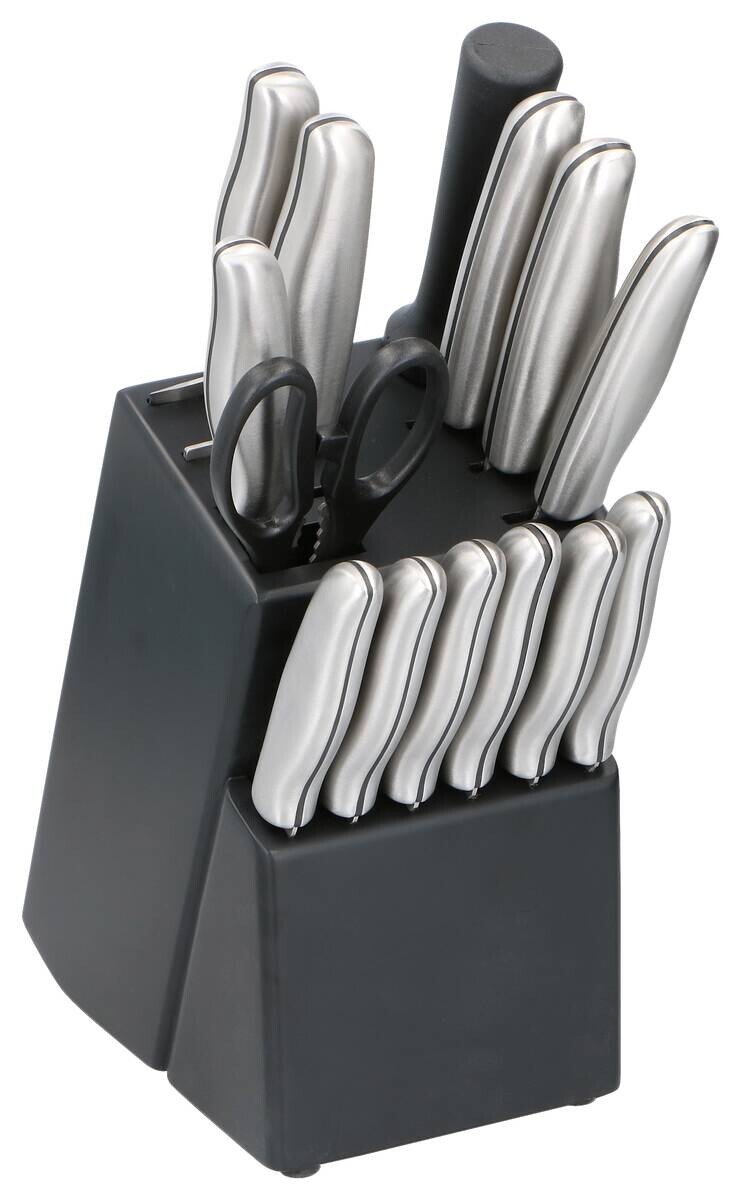 alpina Messerset schwarz Edelstahl 15 tlg.