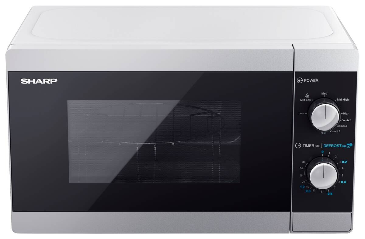 Sharp Mikrowelle mit Grill YC-MG01E-S silber Glas B/H/T: ca. 44x25,8x34,4 cm