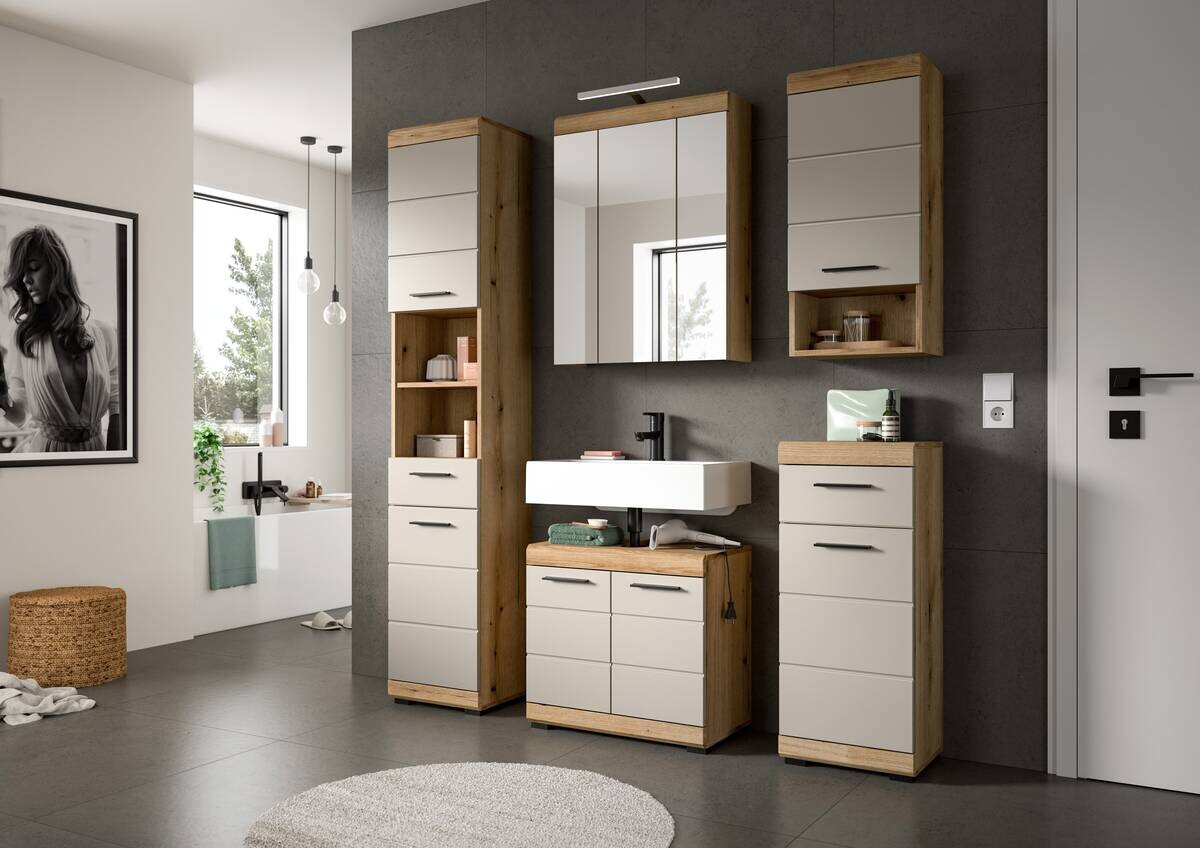 Badezimmer-Set Scout Evoke Oak Nachbildung Kaschmirgrau Nachbildung B/H/T: ca. 60x191x34 cm