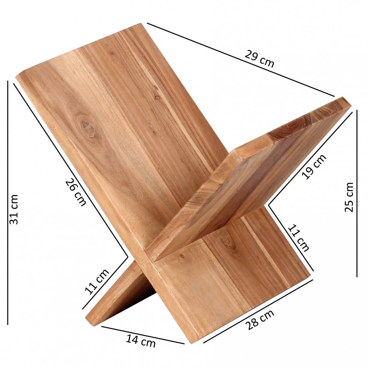 Zeitungsständer natur Akazie B/H/T: ca. 29x31x28 cm