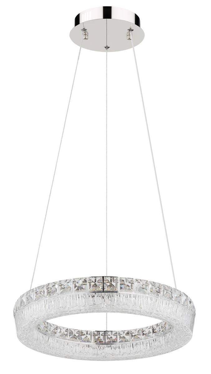 GLOBO Hängeleuchte klar Chrom Metall Acryl Glas H/D: ca. 120x40 cm 1.0 Brennstellen