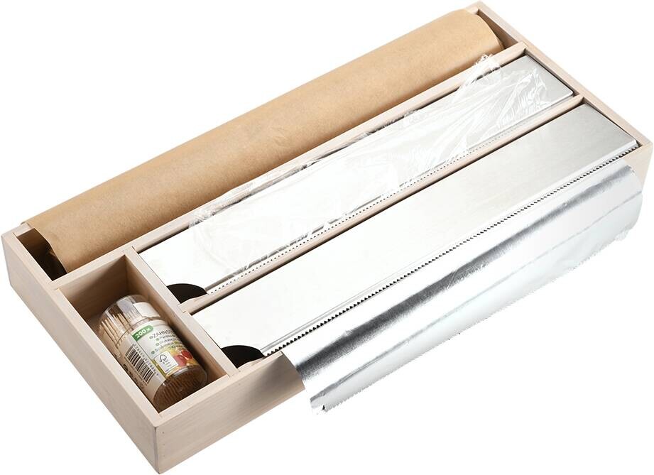 Kesper Folienspender braun Bambus B/H/L: ca. 20,5x6x47 cm