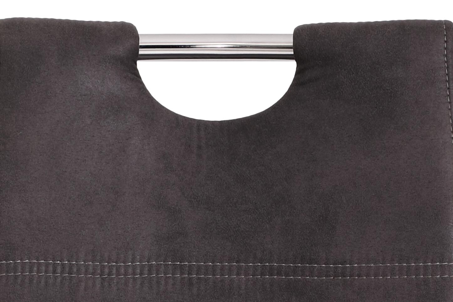 Stuhl Susi 2er Set anthrazit Vintage Microfaser B/H/T: ca. 44x98x61 cm