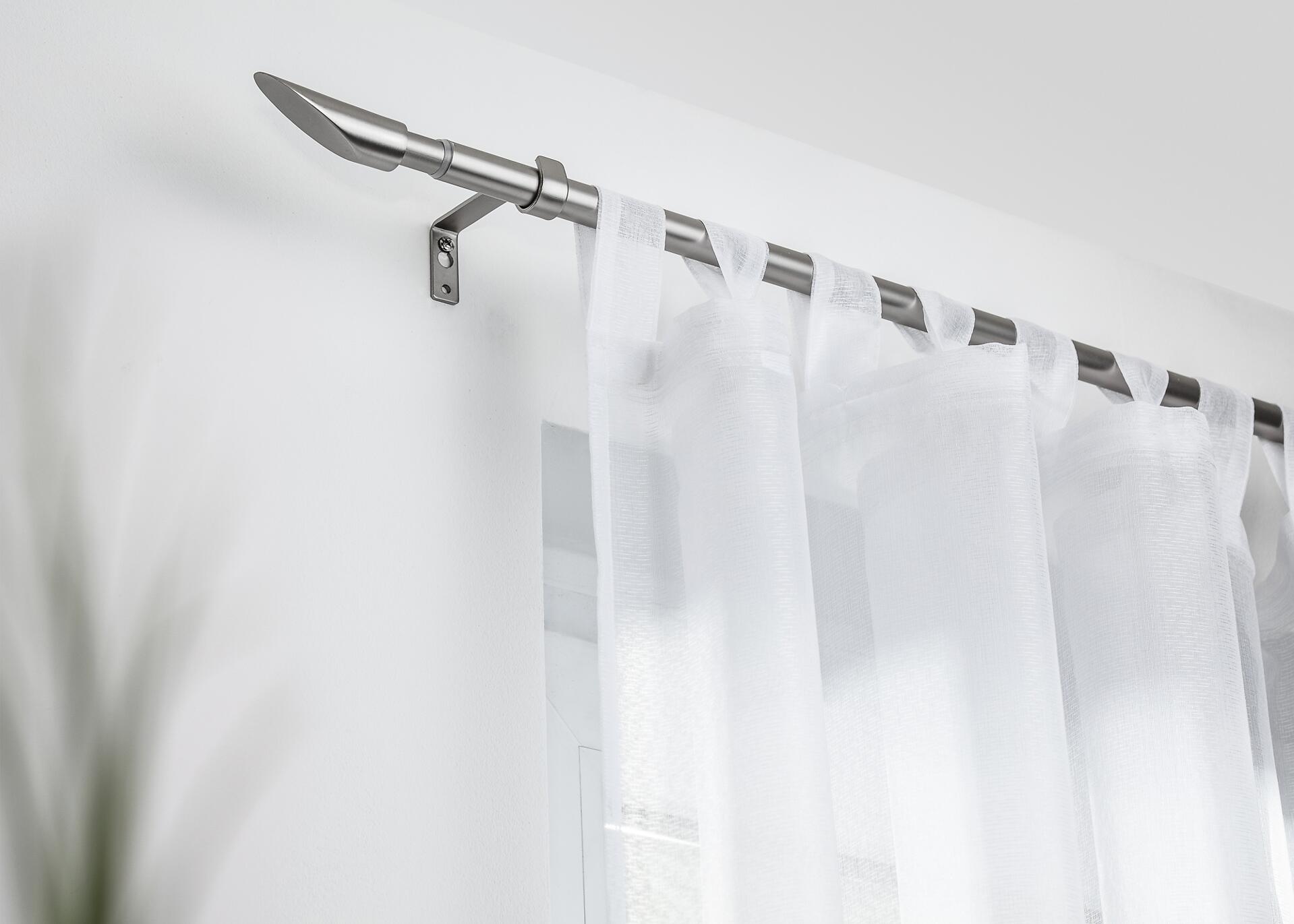 LICHTBLICK Gardinenstange Lipstick Chrom Metall D: ca. 2 cm ausziehbar von ca. 130 bis 240 cm 1.0 Läufe