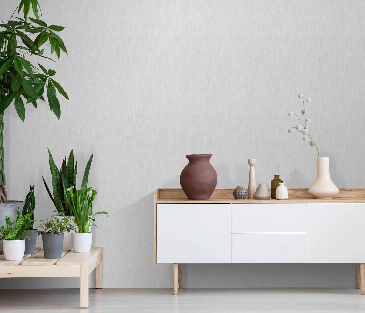 Vliestapete Struktur grau B/L: ca. 53x1005 cm