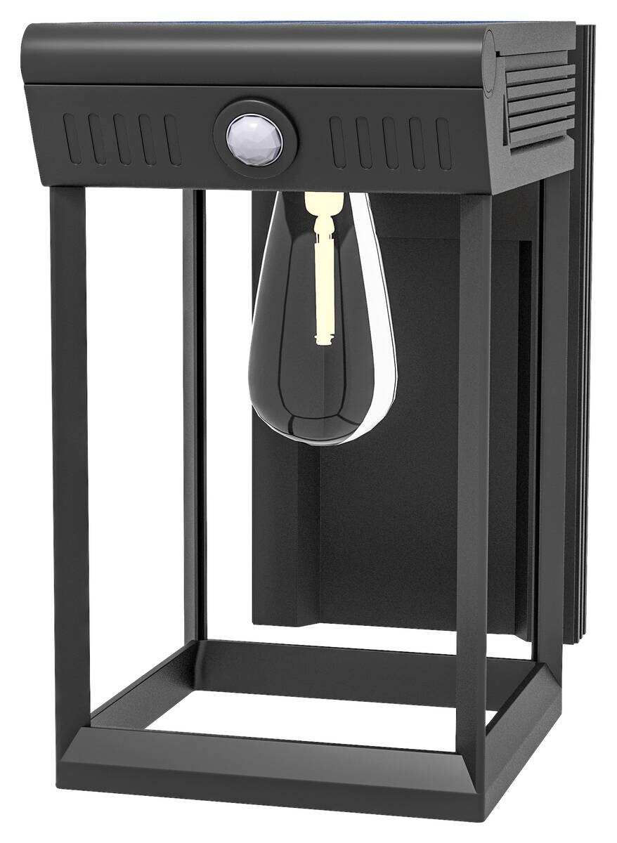 Solar Wandleuchte schwarz Kunststoff B/H/L: ca. 24x24x14 cm