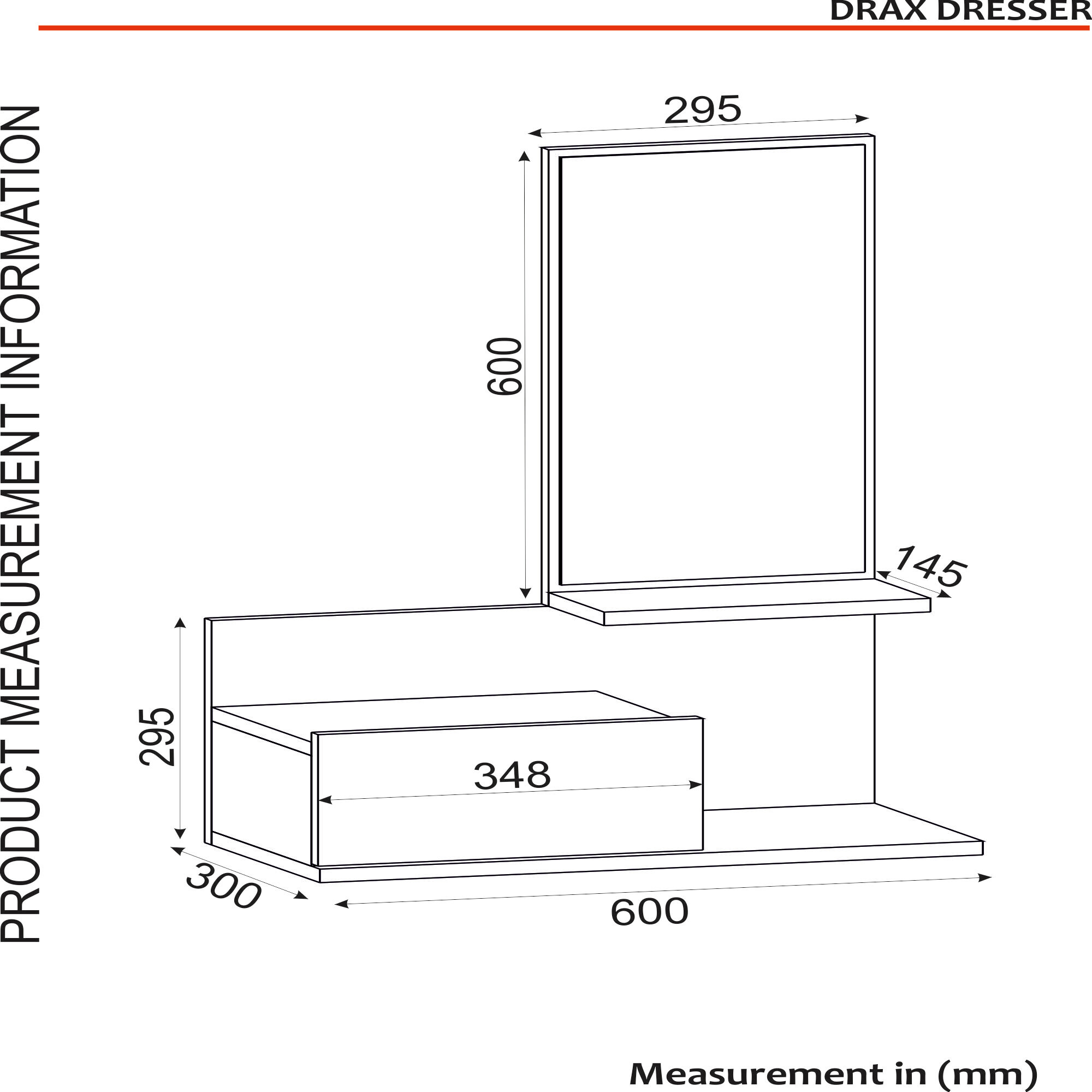 Konsolentisch Drax walnuss Nachbildung Spanplatte B/H/T: ca. 60x29,5x30 cm