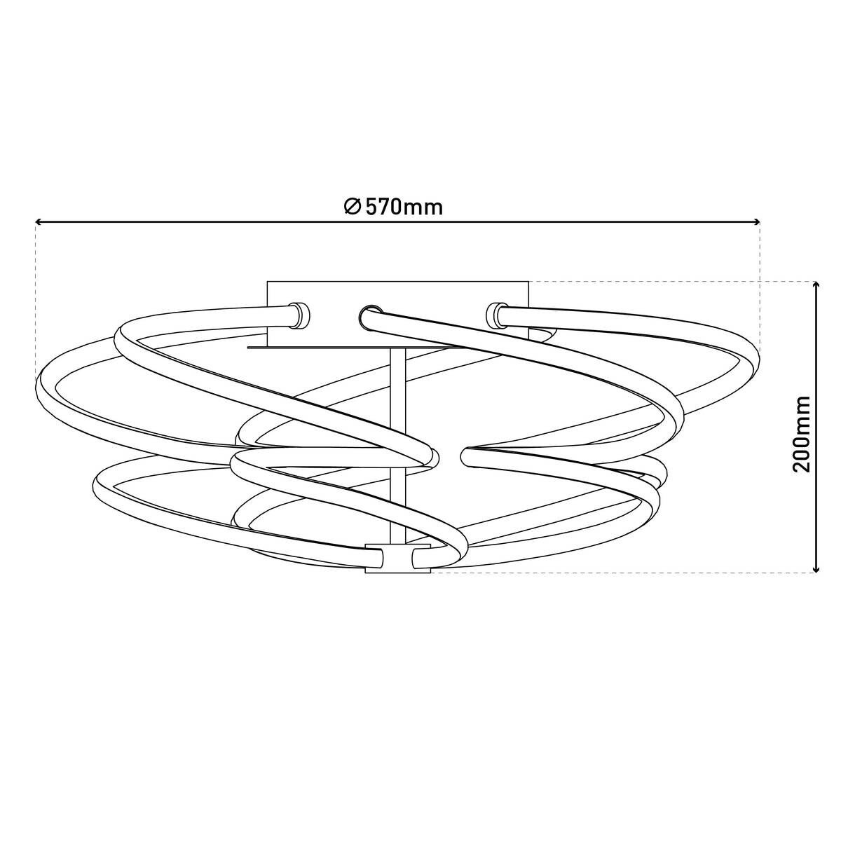 Näve Leuchten Deckenleuchte 1386850 stahlfarbig Kunststoff Metall B/H/T: ca. 57x20x57 cm null 5 Brennstellen