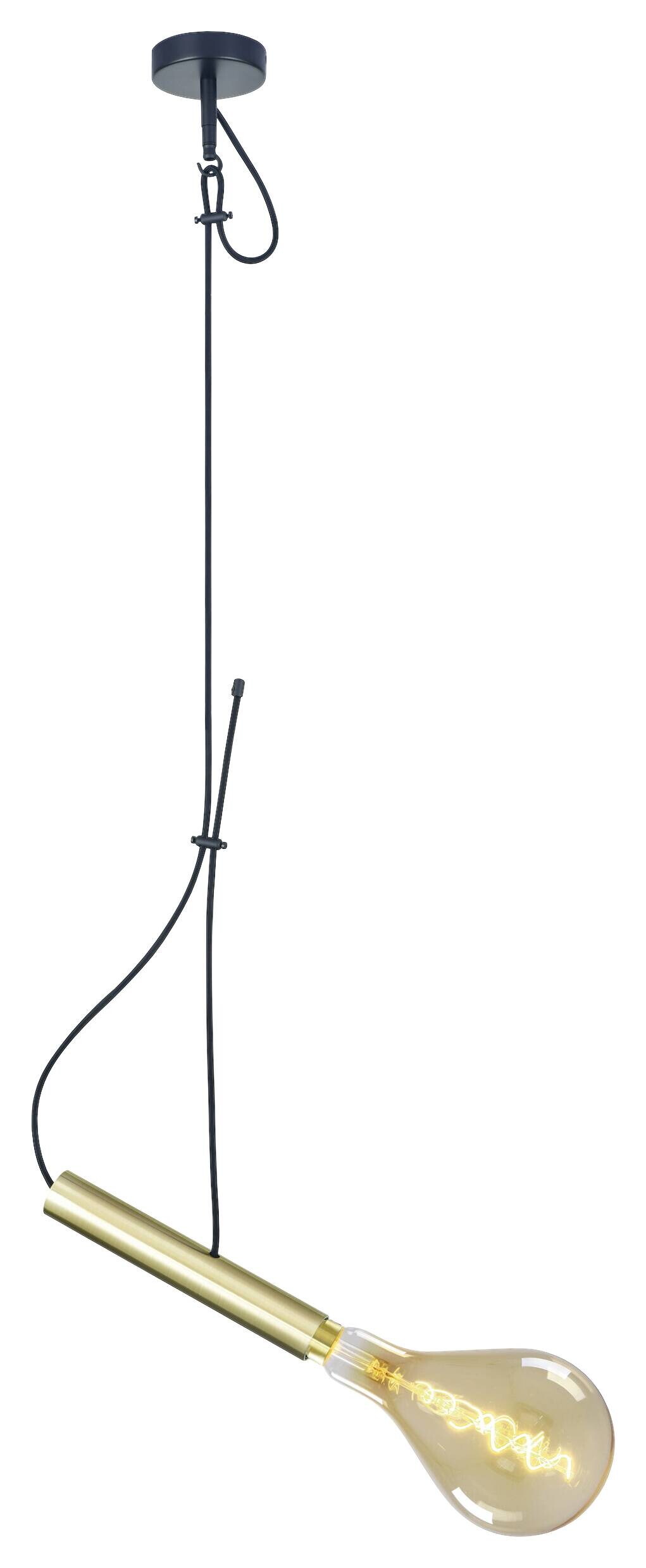 Näve Leuchten Pendelleuchte NV140745 messing Kunststoff Metall Textil B/H/T: ca. 4,2x120x25 cm E27 1 Brennstellen