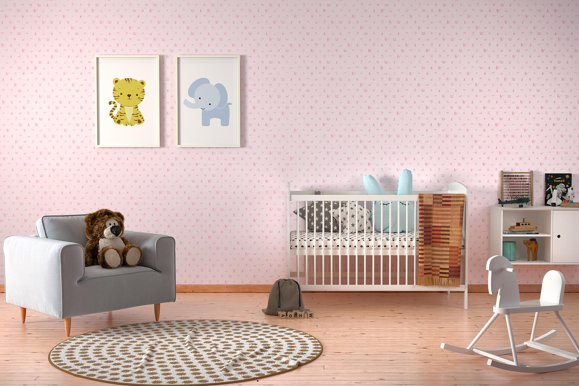 Vliestapete rosa B/L: ca. 53x1005 cm