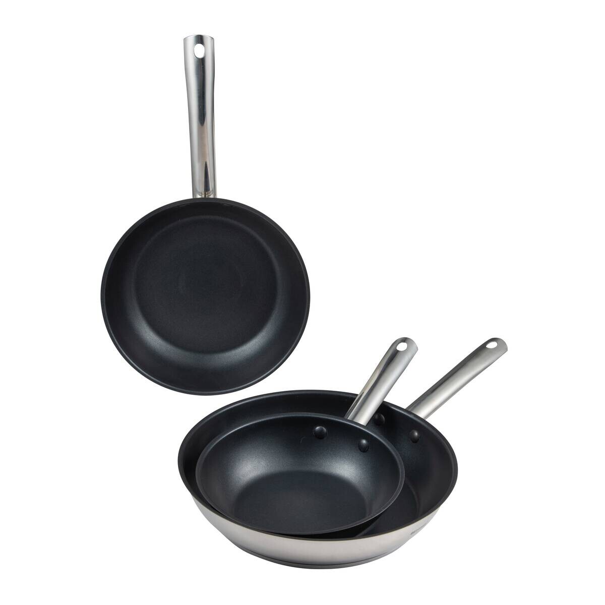 BERGNER Frypan-Set GOURMET silber Edelstahl B/H/L: ca. 26,5x16,3x48 cm