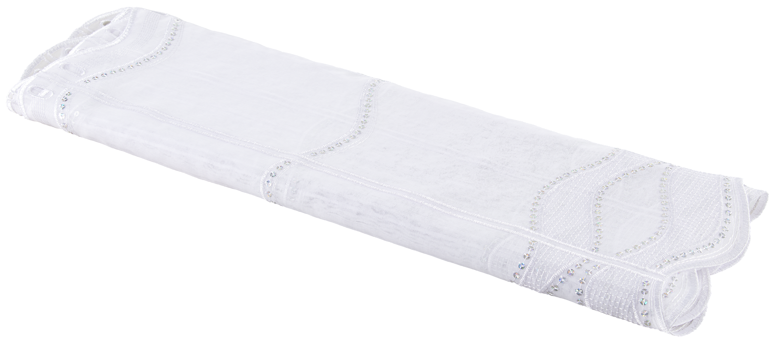 Scheibengardinen-Meterware Lucia weiß H: ca. 60 cm